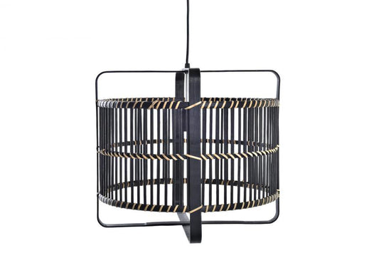 Lampara Techo Bambu 40X40X35 Negro