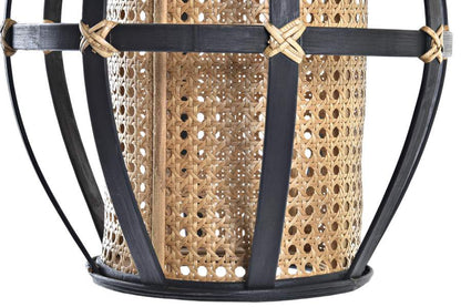 Lampara Techo Bambu Ratan 34X34X35 Natural Negro