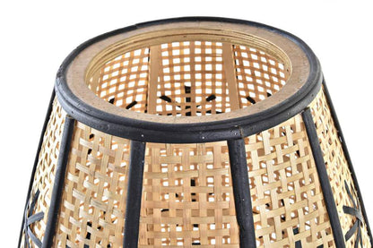 Lampara Sobremesa Ratan Metal 37X37X47 Flor