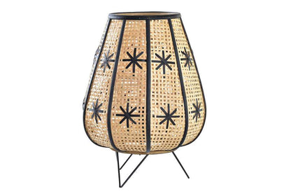 Lampara Sobremesa Ratan Metal 37X37X47 Flor
