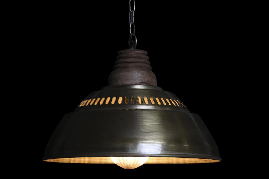Lampara Techo Hierro Mango 43X43X31 Desgastado