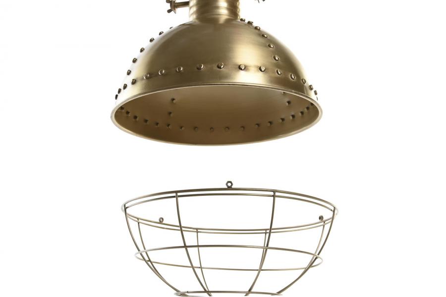 Lampara Techo Hierro 43X43X61 Desgastado Dorado