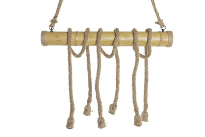 Lampara Techo Bambu Cuerda 80X10X60 6 Bombillas