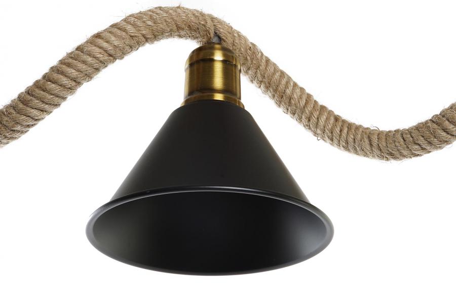 Lampara Techo Metal Cuerda 85X18X20 3 Bombillas