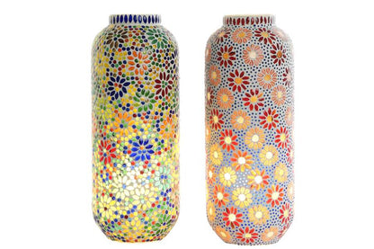 Lampara Sobremesa Cristal 17X17X44 Flores 2 Surt.
