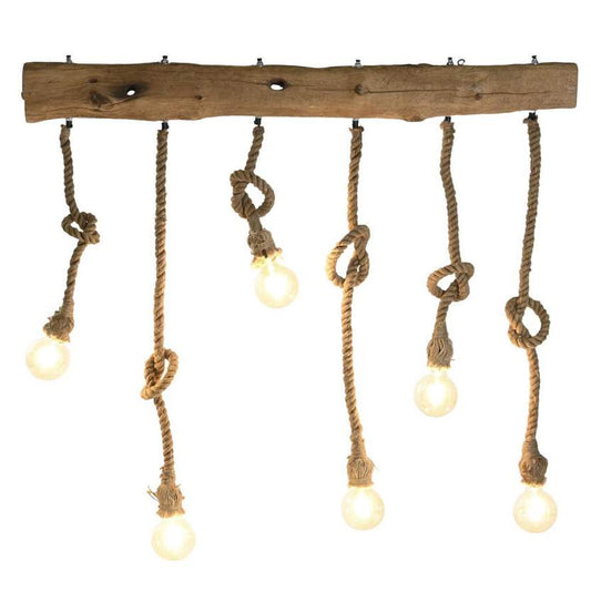 Lampara Techo Teca Reciclada 118X15X86 Tronco