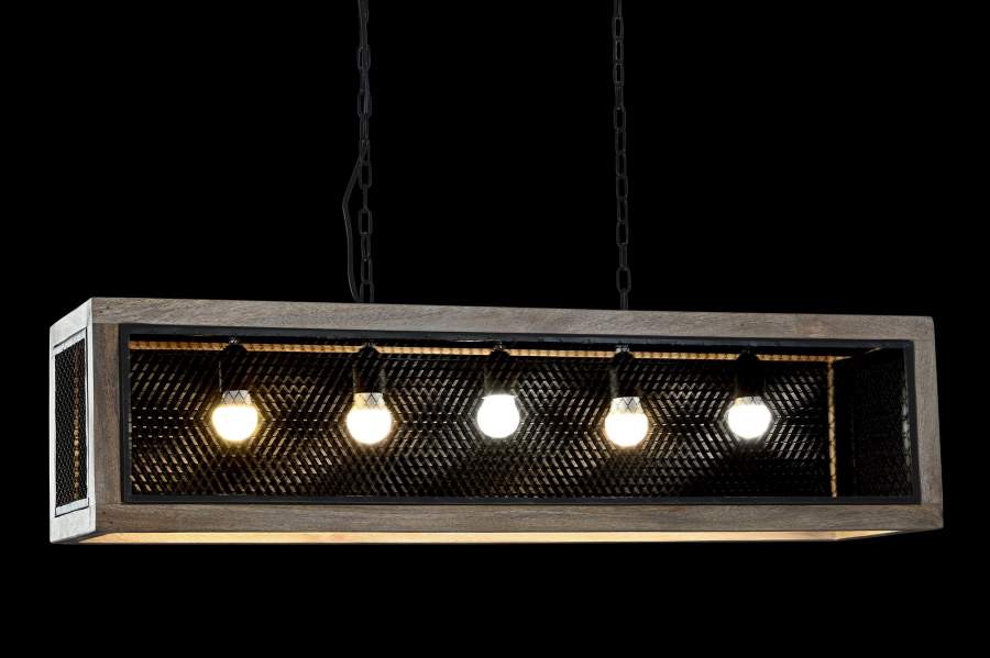 Lampara Techo Mango Hierro 100X25X25 Marron