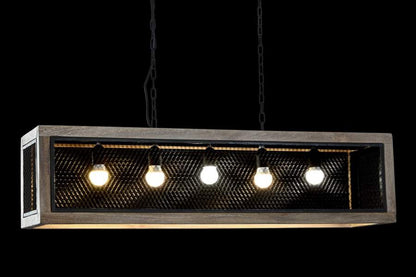 Lampara Techo Mango Hierro 100X25X25 Marron
