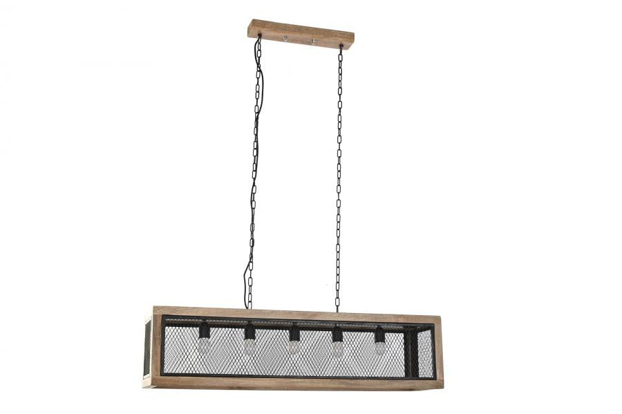 Lampara Techo Mango Hierro 100X25X25 Marron