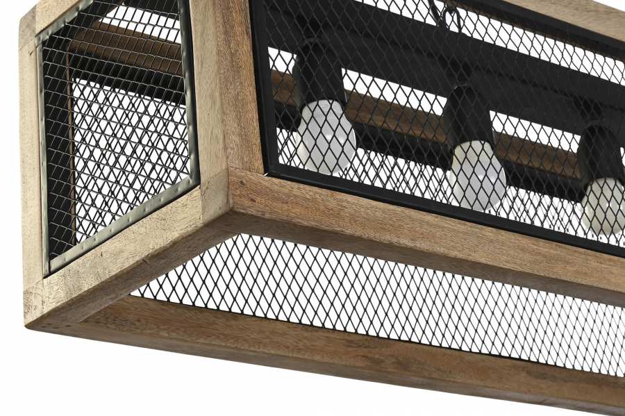 Lampara Techo Mango Hierro 100X25X25 Marron