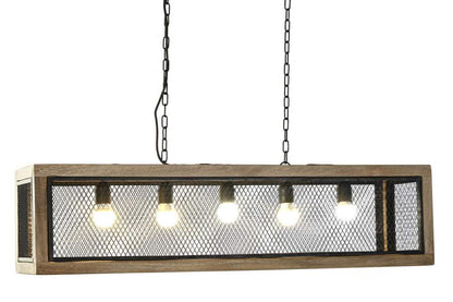 Lampara Techo Mango Hierro 100X25X25 Marron