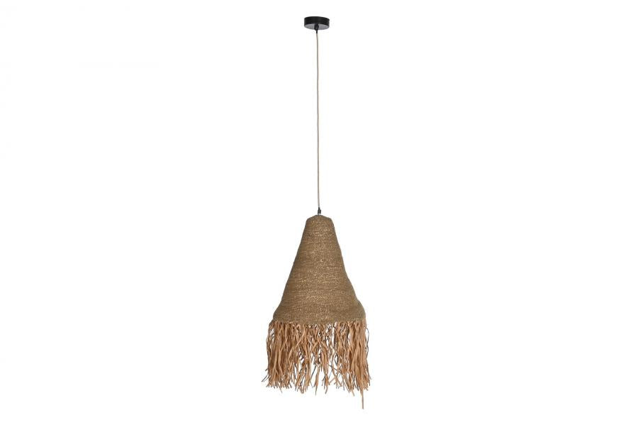 Lampara Techo Yute Hierro 44X44X67 Natural