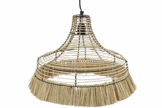 Lampara Techo Yute Metal 45X45X36 Natural