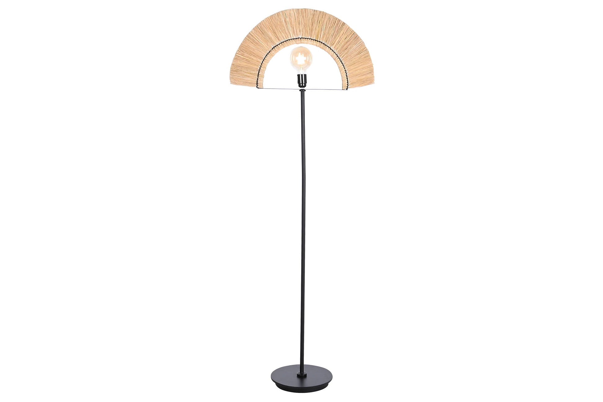 Lampara Pie Yute Hierro 56X26X152 Natural