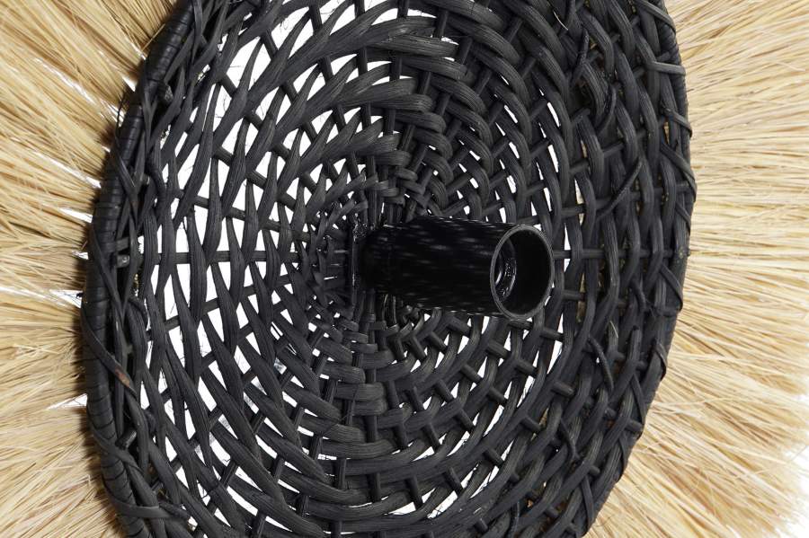 Lampara Aplique Yute Hierro 42X9X42 Techo Natural