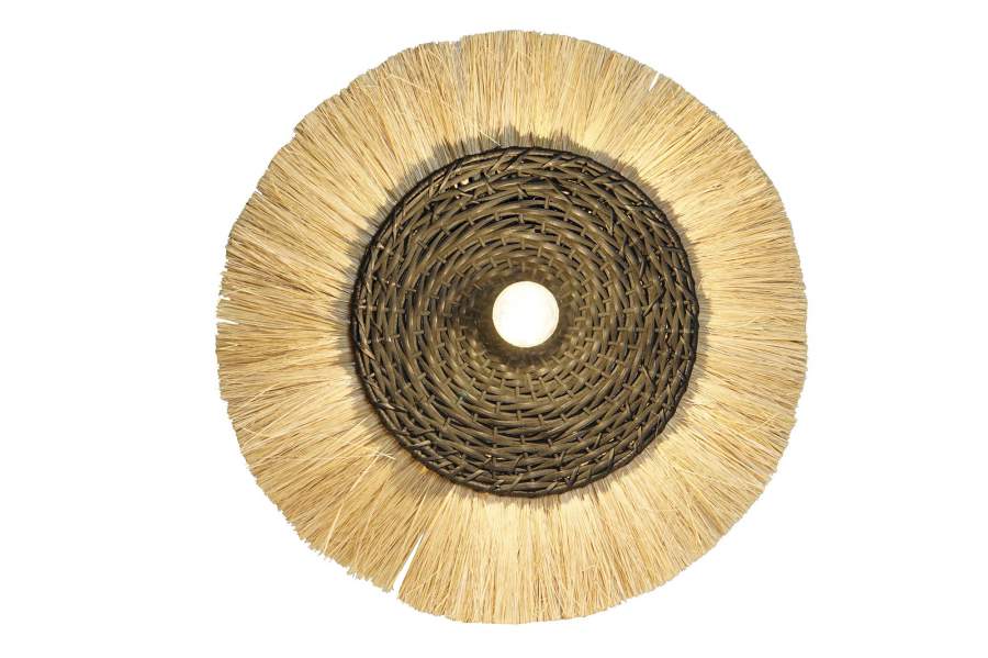 Lampara Aplique Yute Hierro 42X9X42 Techo Natural
