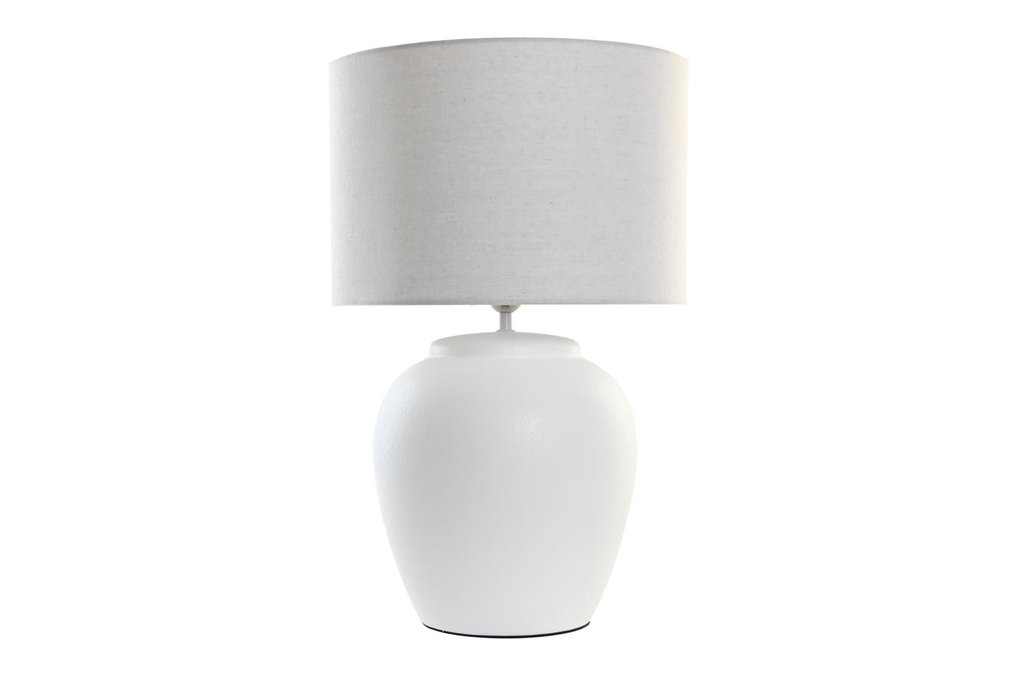 Lampara Sobremesa Porcelana Lino 38X38X58 Blanco