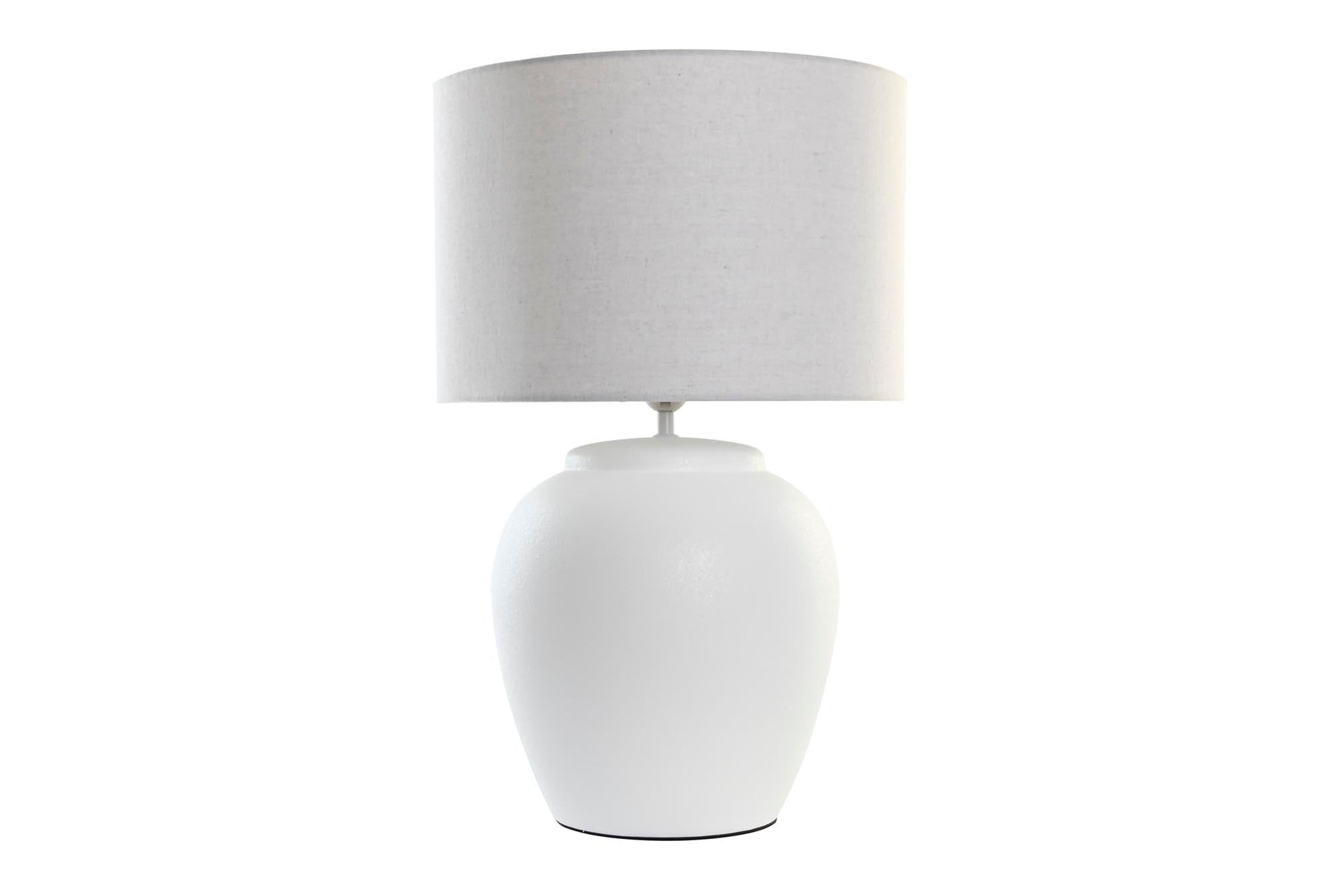 Lampara Sobremesa Porcelana Lino 38X38X58 Blanco