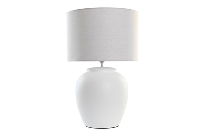 Lampara Sobremesa Porcelana Lino 38X38X58 Blanco