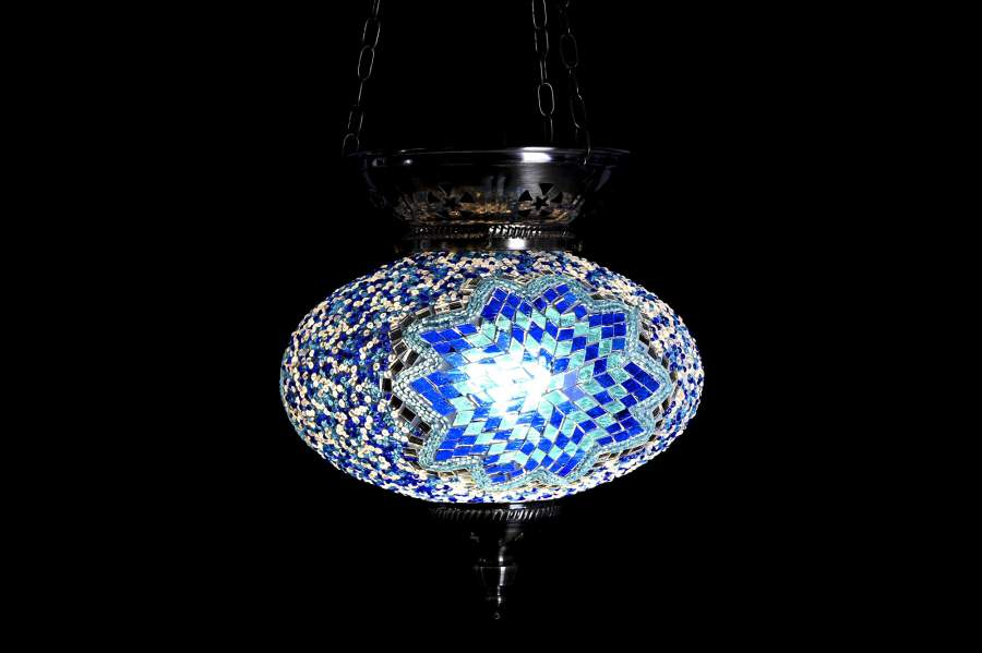Lampara Techo Metal 25X25X40 Mosaico 2 Surt.