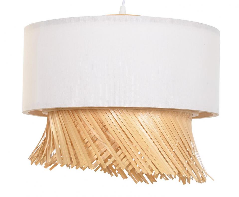 Lampara Techo Bambu Poliester 40X40X39 E27 Flecos