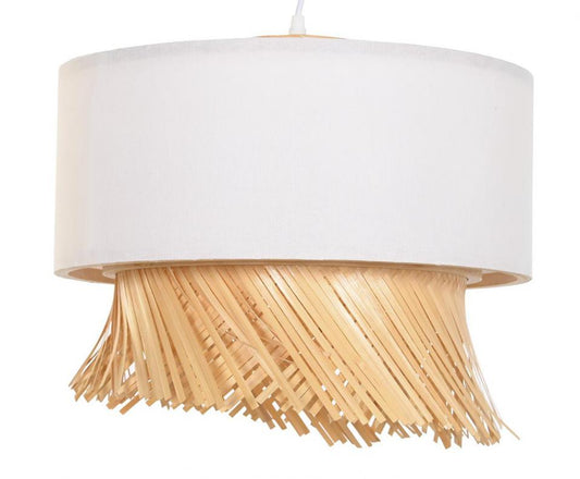 Lampara Techo Bambu Poliester 40X40X39 E27 Flecos