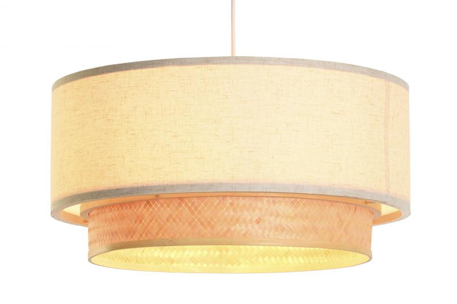 Lampara Techo Bambu Poliester 50X50X25 E27 Natural