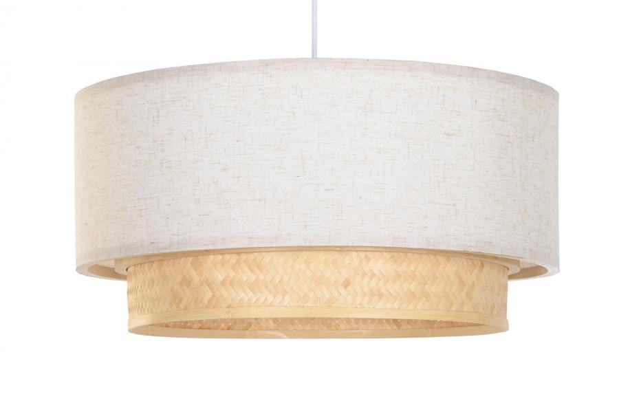 Lampara Techo Bambu Poliester 50X50X25 E27 Natural
