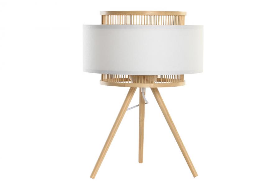 Lampara Sobremesa Bambu Poliester 36X36X48 E27