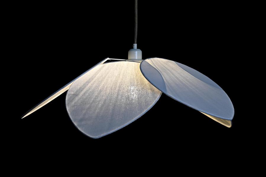 Lampara Techo Metal Lino 70X70X16 5 Hojas Blanco