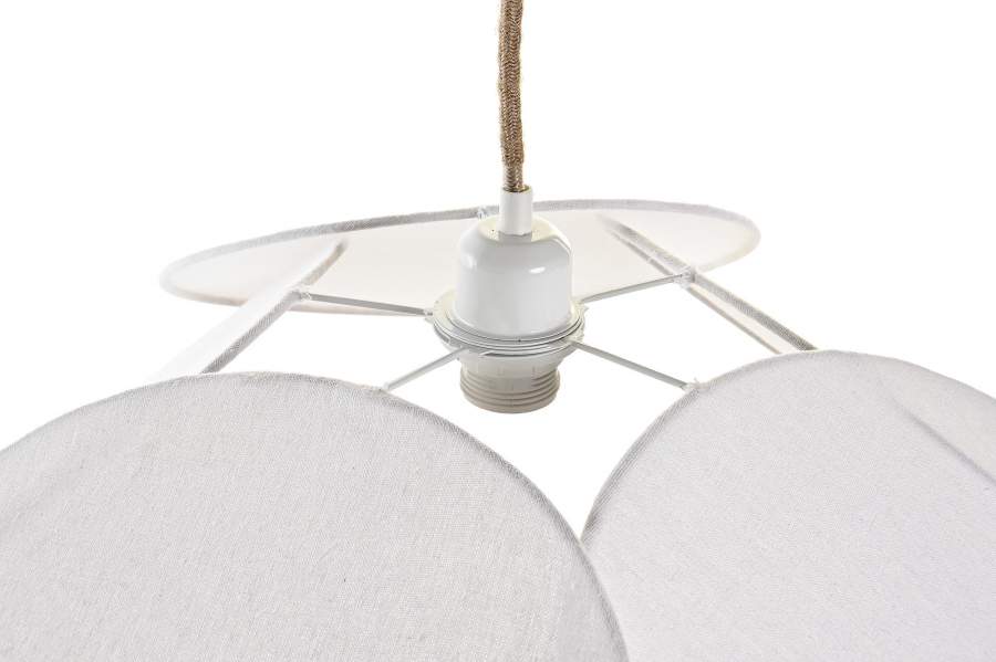 Lampara Techo Metal Lino 70X70X16 5 Hojas Blanco
