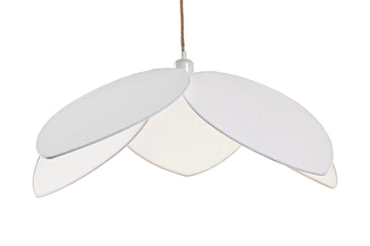 Lampara Techo Metal Lino 70X70X16 5 Hojas Blanco