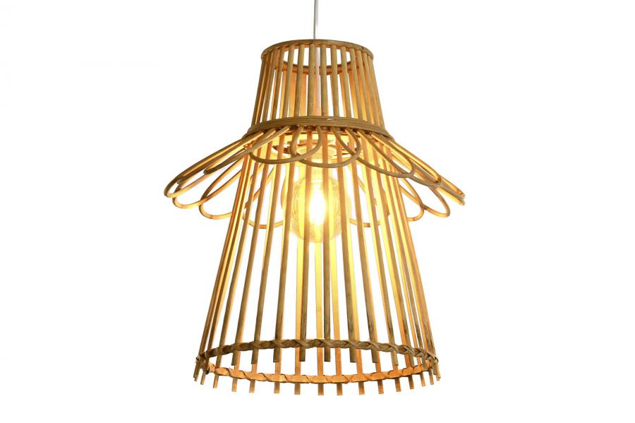 Lampara Techo Ratan 40X40X46 Natural Marron