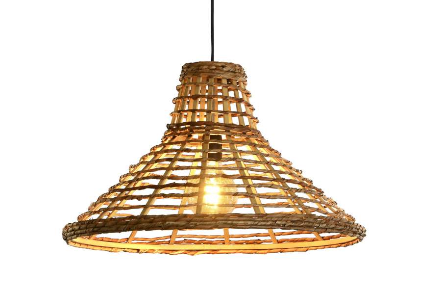 Lampara Techo Ratan 56X56X34 Natural Marron