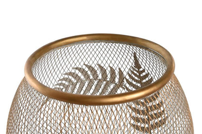 Lampara Sobremesa Metal Madera 33X33X51 Hoja