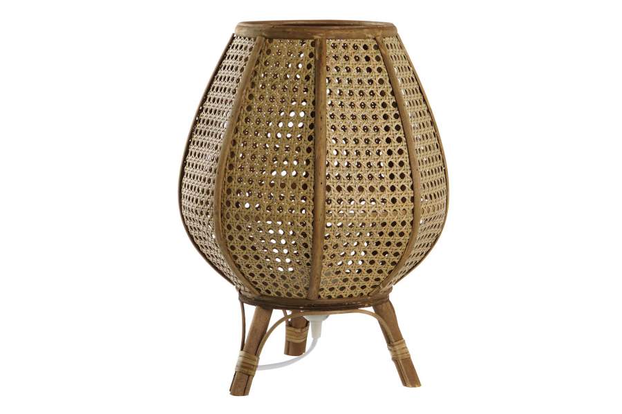 Lampara Sobremesa Ratan 29X29X40 Natural Marron