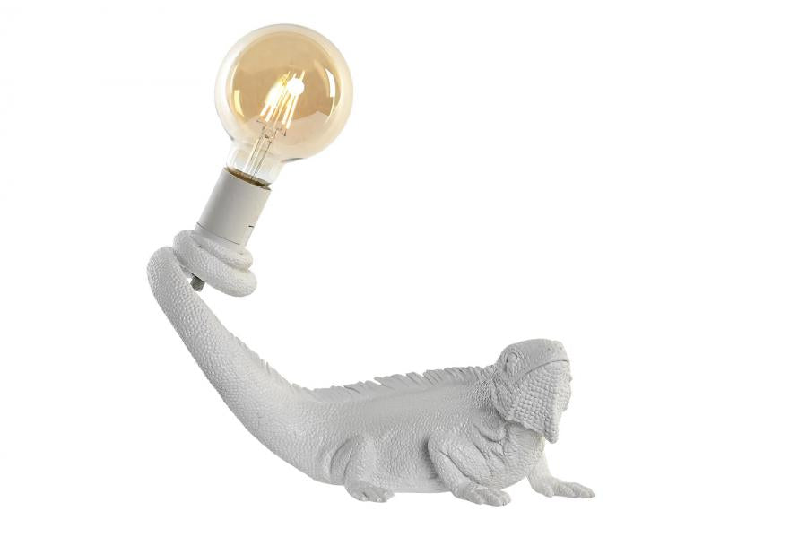 Lampara Aplique Resina 31X14X22 Iguana Blanco