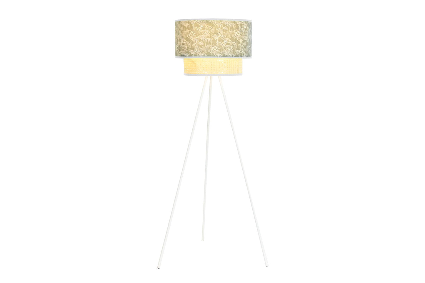 Lampara Pie Metal Poliester 40X40X129 Palmeras