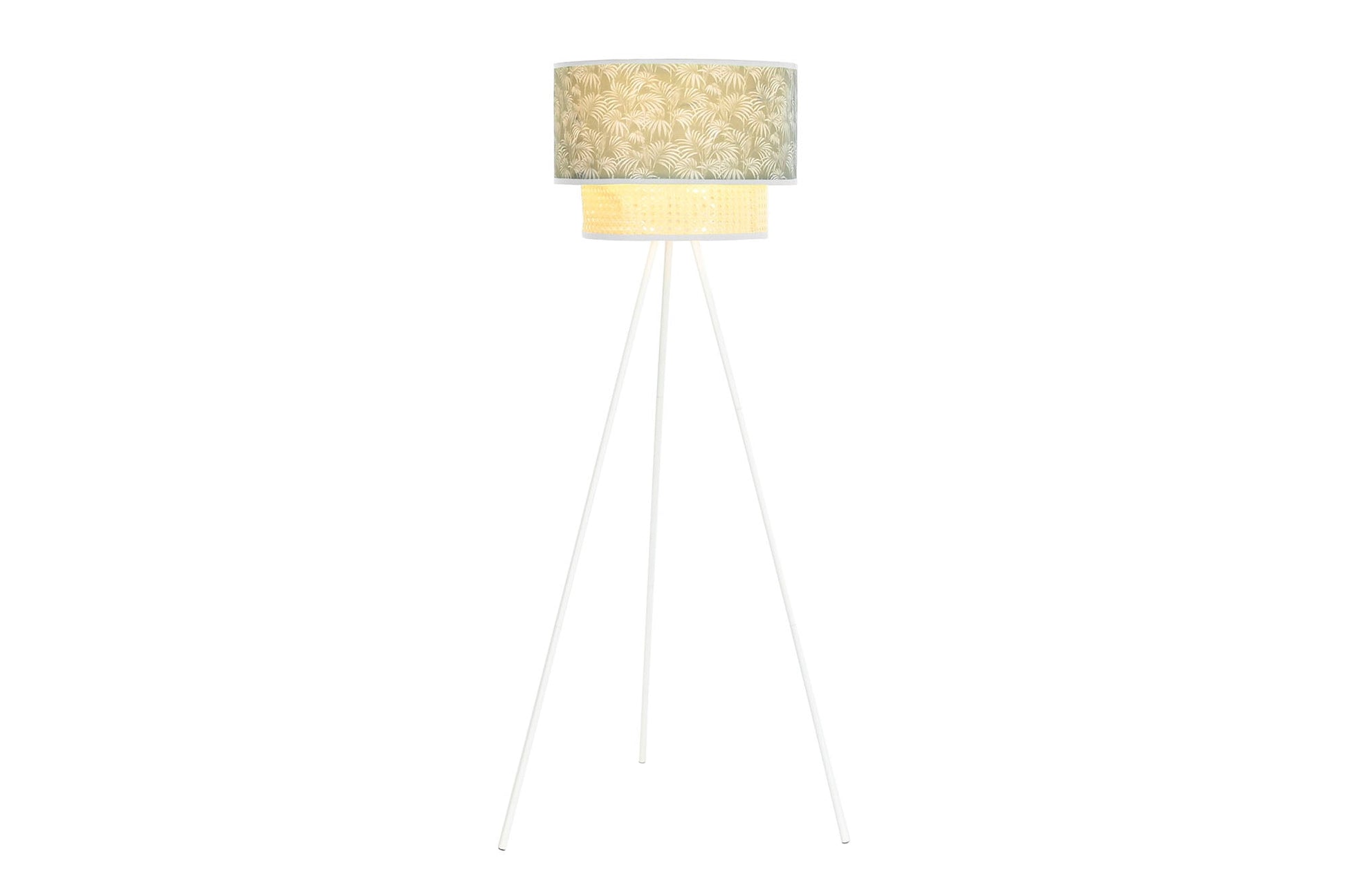 Lampara Pie Metal Poliester 40X40X129 Palmeras