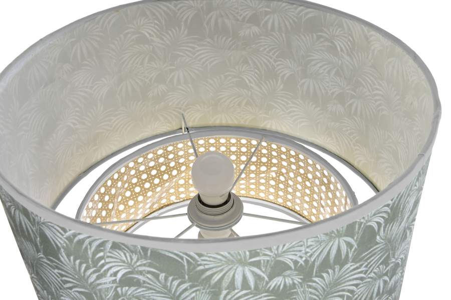 Lampara Pie Metal Poliester 40X40X129 Palmeras