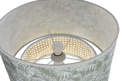 Lampara Pie Metal Poliester 40X40X129 Palmeras