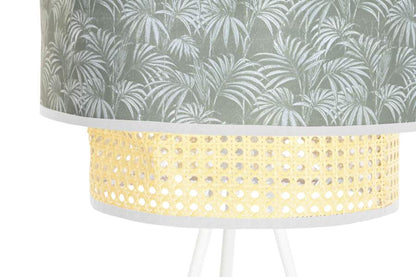 Lampara Pie Metal Poliester 40X40X129 Palmeras