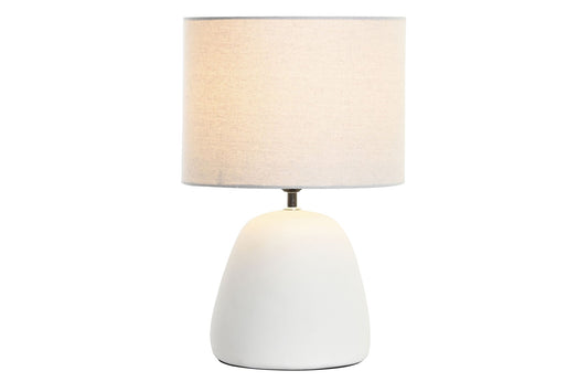 Lampara Sobremesa Gres Poliester 28X28X42 Blanco