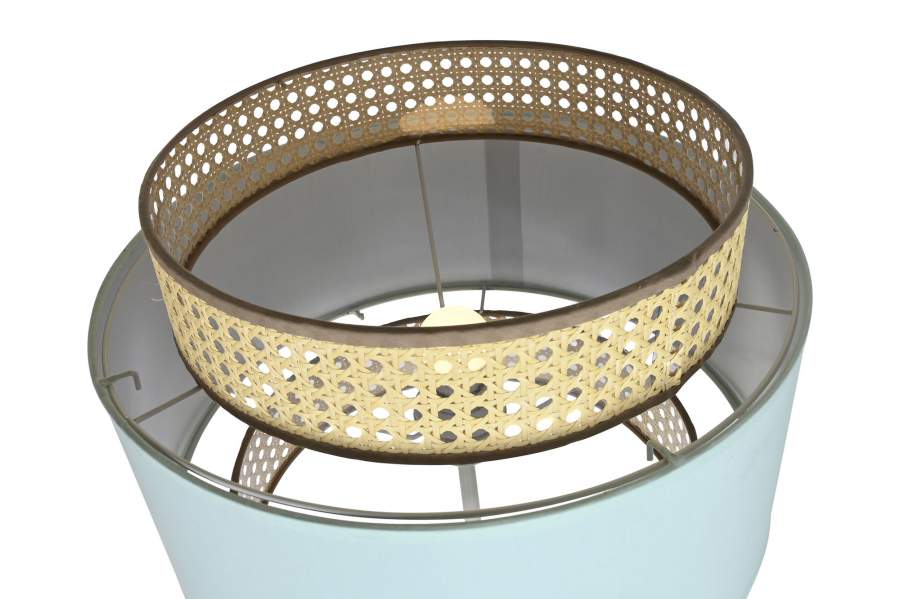 Lampara Pie Metal Poliester 38X38X154 E27 2 Surt.