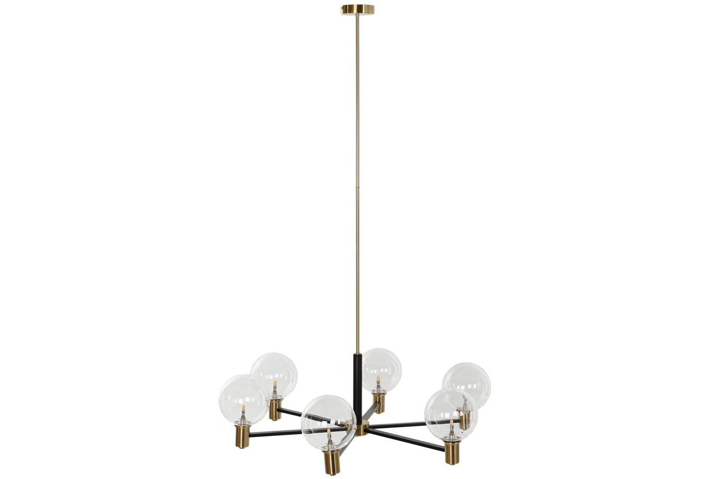 Lampara Techo Metal Cristal 83X83X128 Bolas Negro