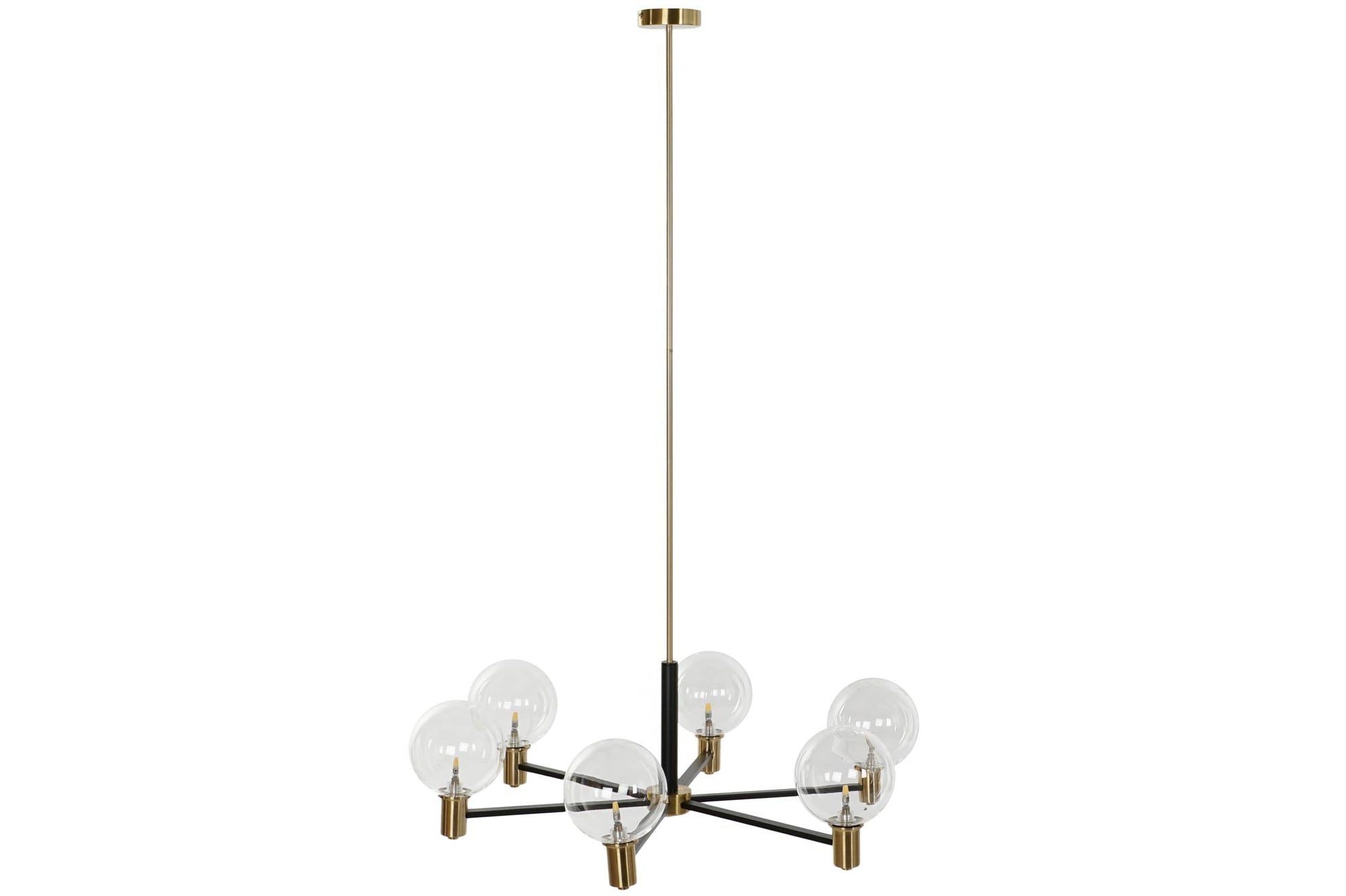 Lampara Techo Metal Cristal 83X83X128 Bolas Negro
