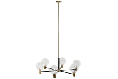 Lampara Techo Metal Cristal 83X83X128 Bolas Negro
