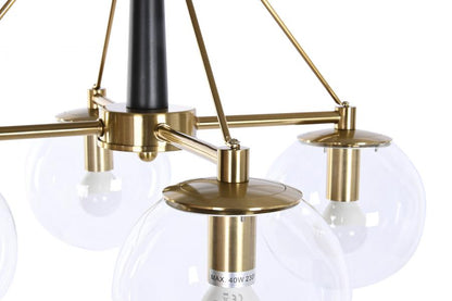 Lampara Techo Metal Cristal 50X50X144 Bolas Dorado