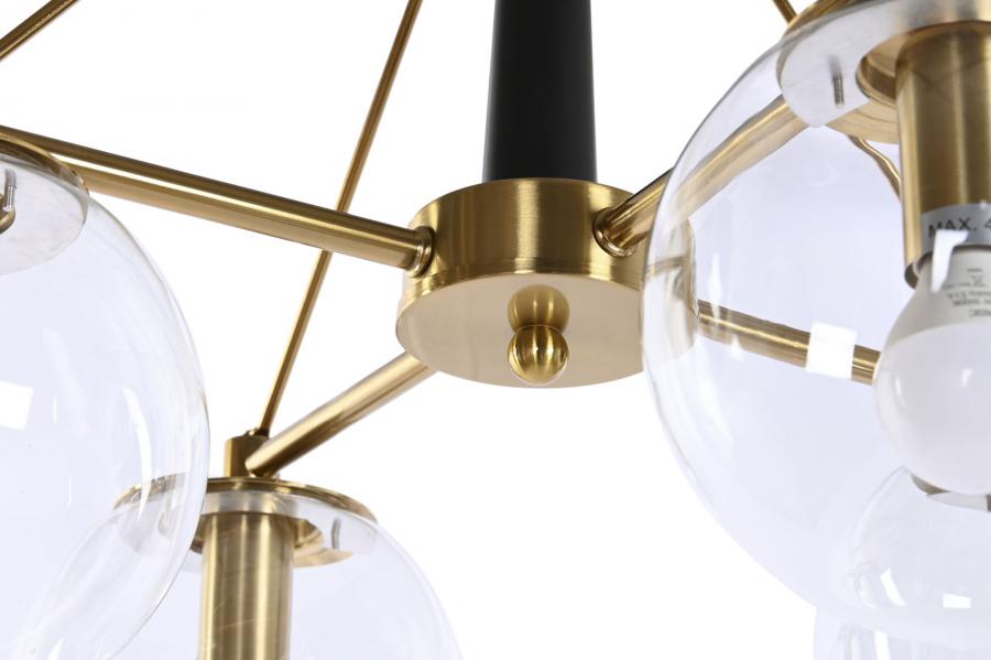 Lampara Techo Metal Cristal 50X50X144 Bolas Dorado