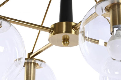 Lampara Techo Metal Cristal 50X50X144 Bolas Dorado